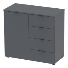 Комод Doros Рон 1 1 фасад 4 ящика Графит 80х38х81 (41516006)